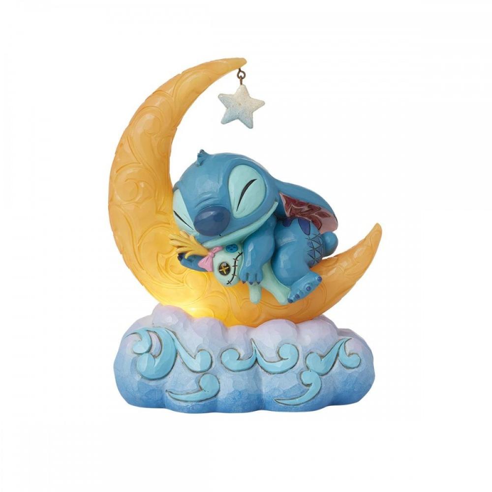 Figura luminosa enesco disney stitch y scrump en la luna