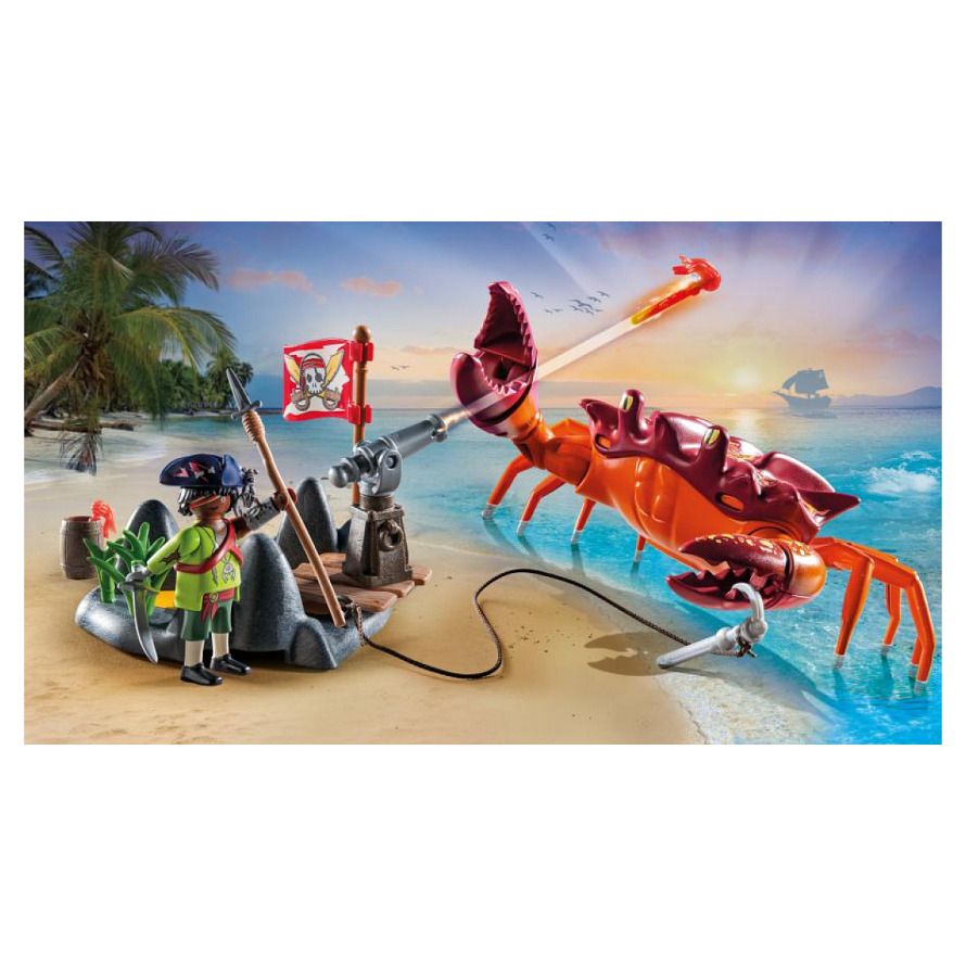 Playmobil batalla con el cangrejo gigante