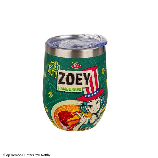 Taza de viaje isotermica cinereplicas kpop demon hunters zoey hamburger