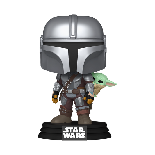 Funko pop star wars the mandalorian con grogu a la espalda