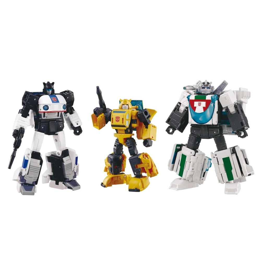 Figura hasbro transformers takara tomy dramatic capture series cybertron chase bumblebee jazz wheeljack