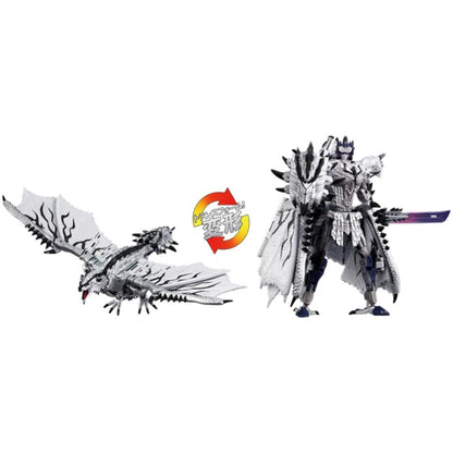 Figura hasbro transformers x monster hunter silver rathalos prime