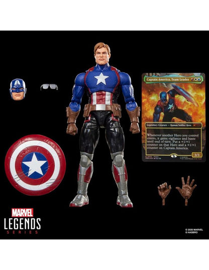 Figura hasbro marvel legends series x magic: the gathering capitan america