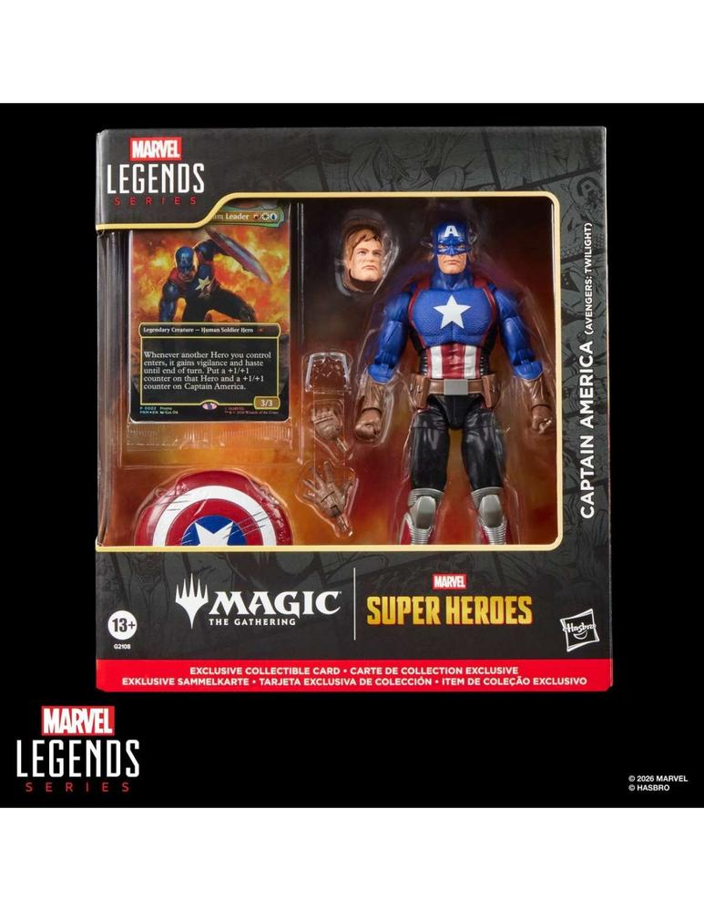 Figura hasbro marvel legends series x magic: the gathering capitan america