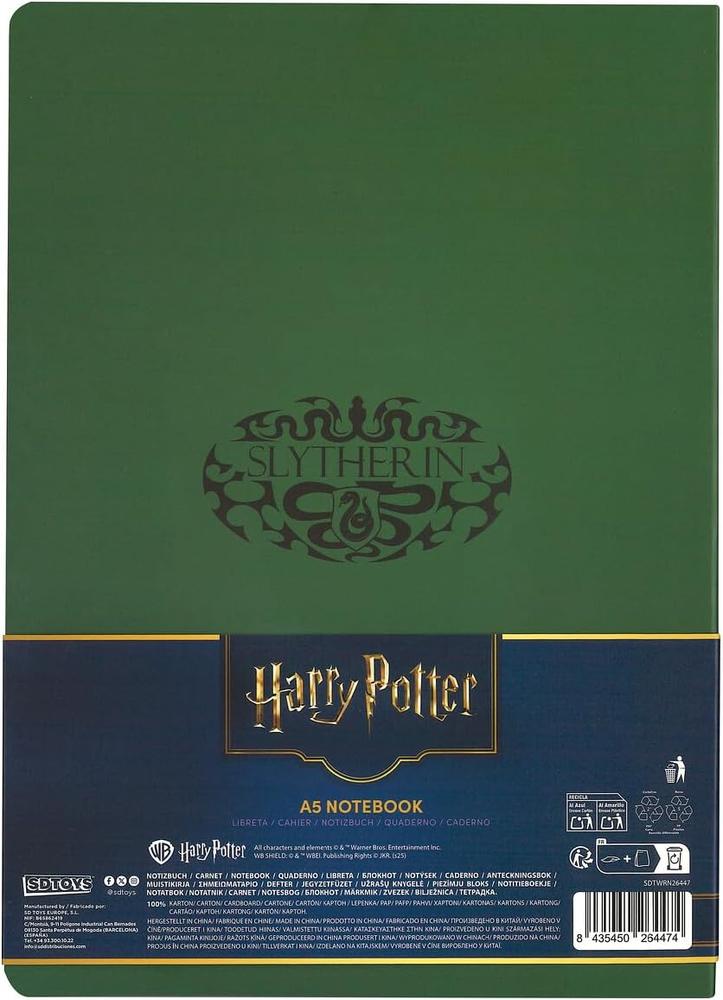 Slytherin cuaderno tapa blanda harry potter
