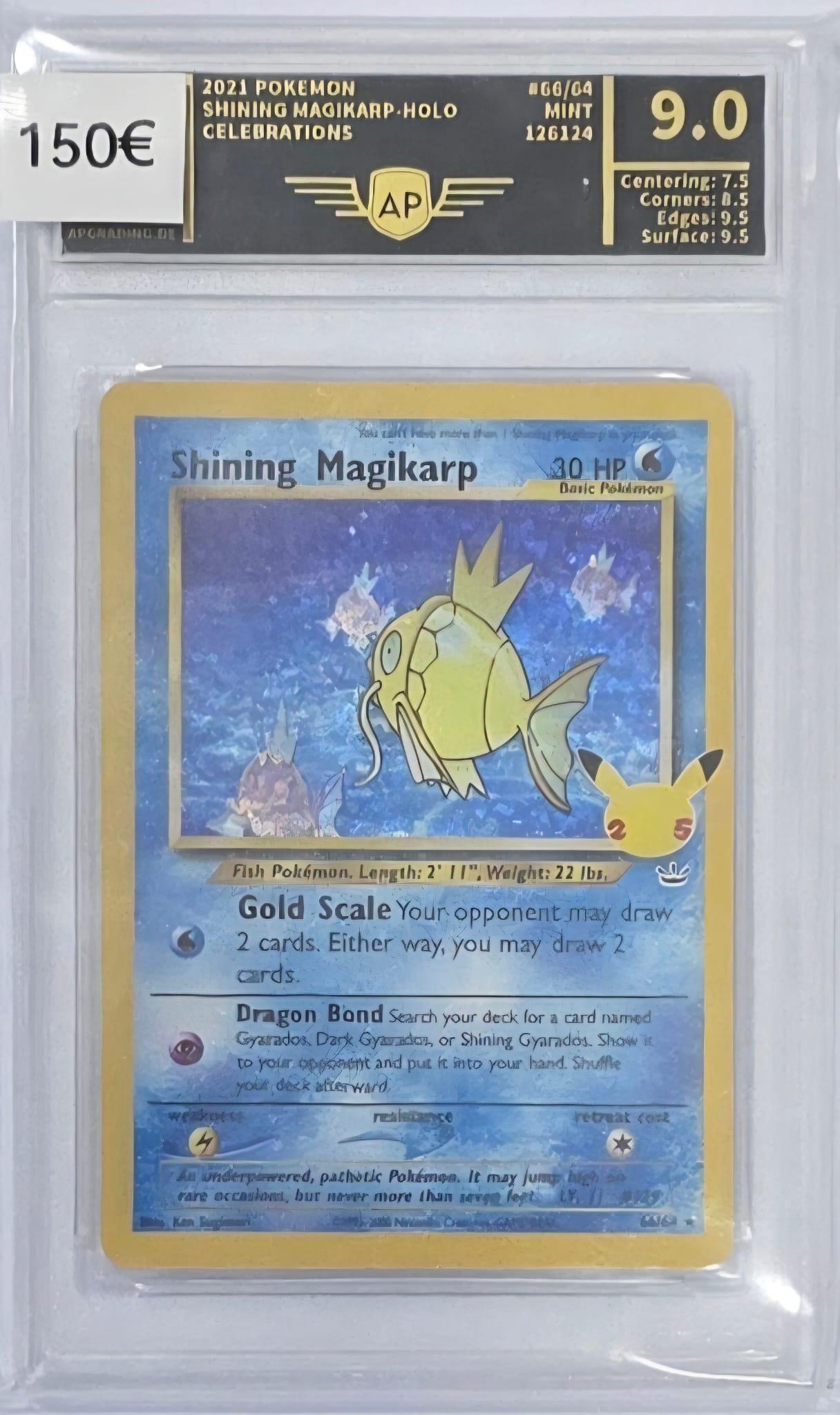 Pokémon TCG Carta Gradeada 2021 Shining Magikarp Holo Celebrations AP MINT 9.0 inglés