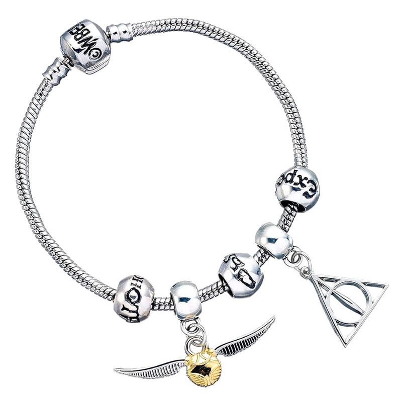 Pulsera plateada charms Deathly Hallows Snitch 3 Spellbeads Harry Potter - imagen 2