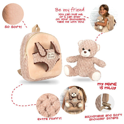 Mochila + peluche Oso Milly 26cm - imagen 2