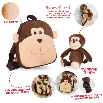 Mochila reversible + peluche Mono Max 25cm - imagen 3