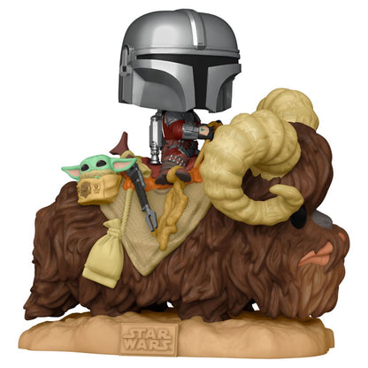 Figura POP Star Wars The Mandalorian Mando on Bantha with Child in Bag - imagen 2