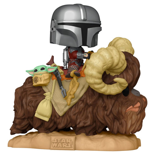Figura POP Star Wars The Mandalorian Mando on Bantha with Child in Bag - imagen 2