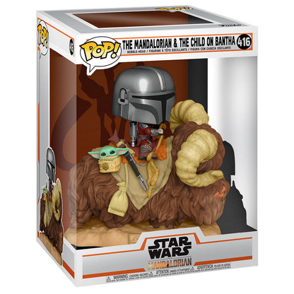 Figura POP Star Wars The Mandalorian Mando on Bantha with Child in Bag - imagen 3