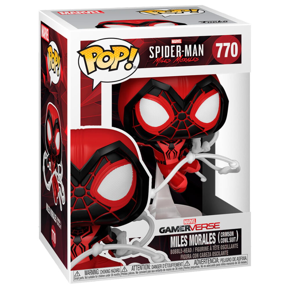 Figura POP Marvel Spiderman Miles Morales Crimson Cowl Suit - imagen 2