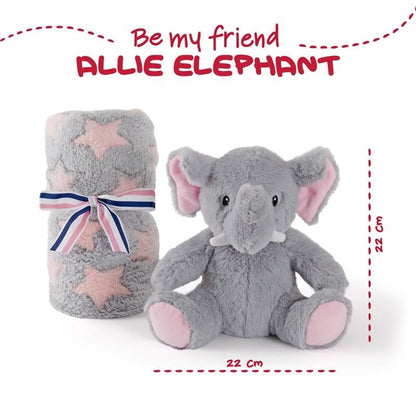 Peluche + Manta suave Elefante Allie 22cm - imagen 2