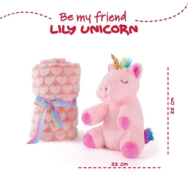 Peluche + Manta suave Unicornio Lily 22cm - imagen 2