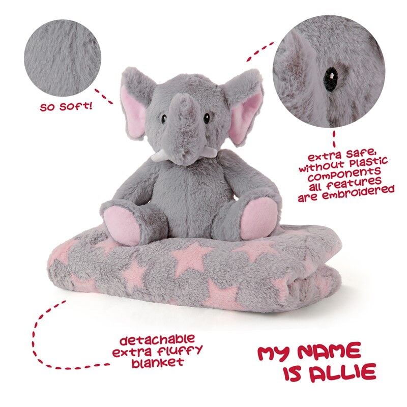 Peluche + Manta suave Elefante Allie 22cm - imagen 3