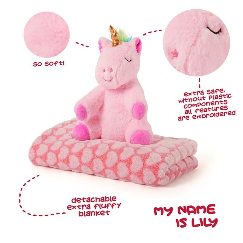 Peluche + Manta suave Unicornio Lily 22cm - imagen 3