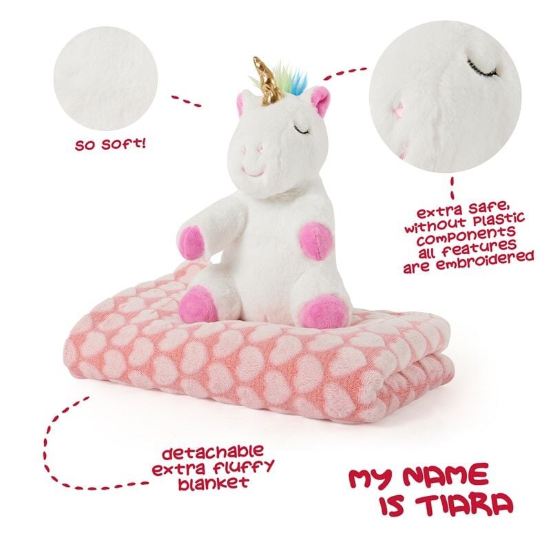 Peluche + Manta suave Unicornio Tiara 22cm - imagen 3