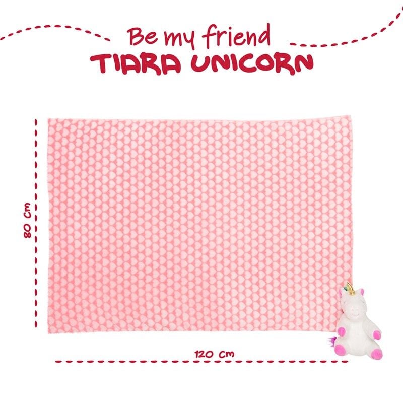 Peluche + Manta suave Unicornio Tiara 22cm - imagen 4