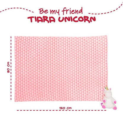 Peluche + Manta suave Unicornio Tiara 22cm - imagen 4