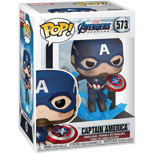 Figura POP Marvel Avengers Endgame Captain America with Broken Shield & Mjolnir - imagen 2