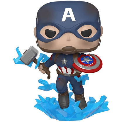 Figura POP Marvel Avengers Endgame Captain America with Broken Shield & Mjolnir - imagen 3