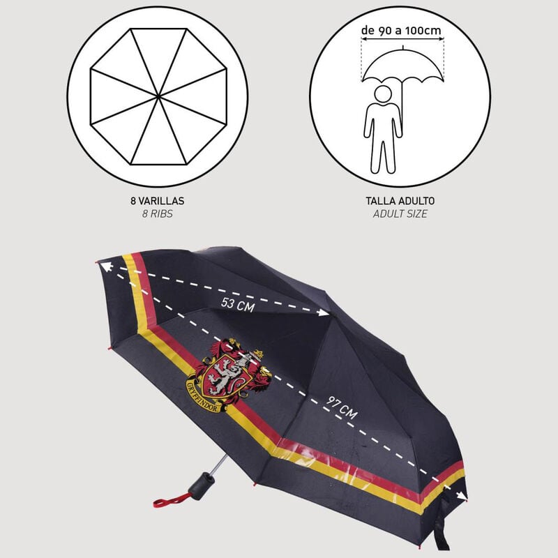 Paraguas automatico plegable Griffindor Harry Potter 53cm - imagen 5