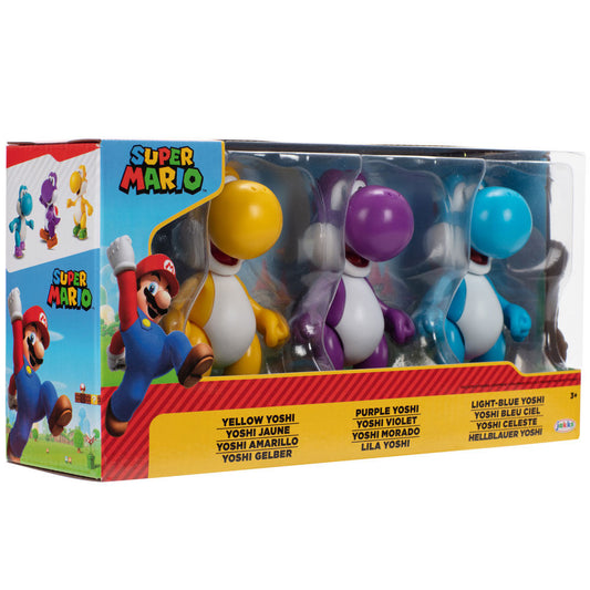 Blister 3 figuras Yoshi Super Mario Bros 10cm