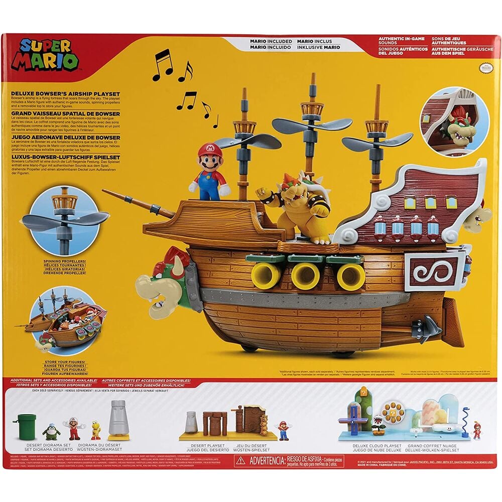 Playset Deluxe Aeronave Bowser Super Mario Nintendo - imagen 2