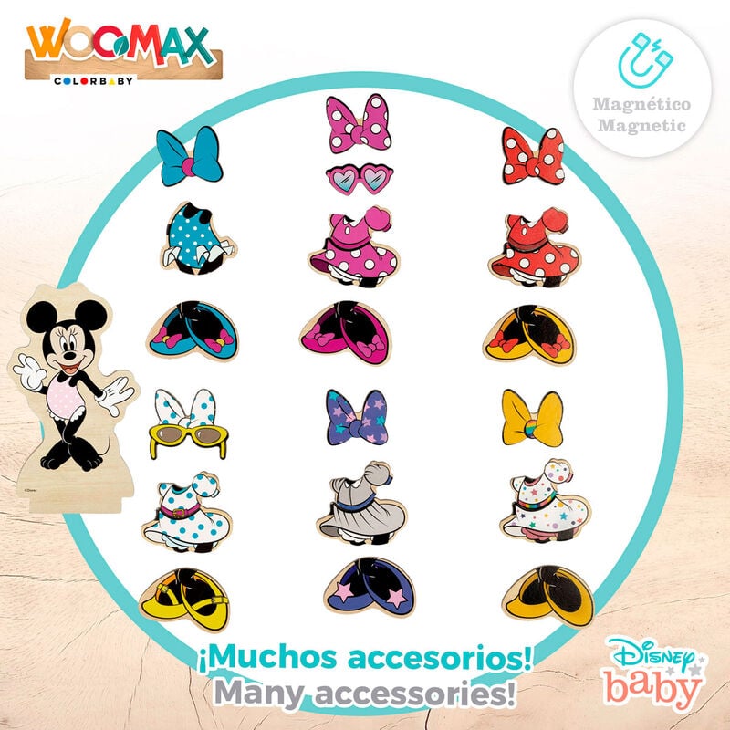 Juego magnetico madera vestidos Minnie Disney - imagen 4
