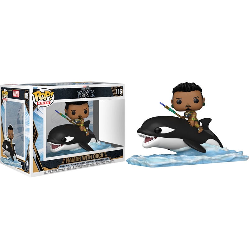 Figura POP Marvel Black Panther Wakanda Forever Namor with Orca - imagen 2