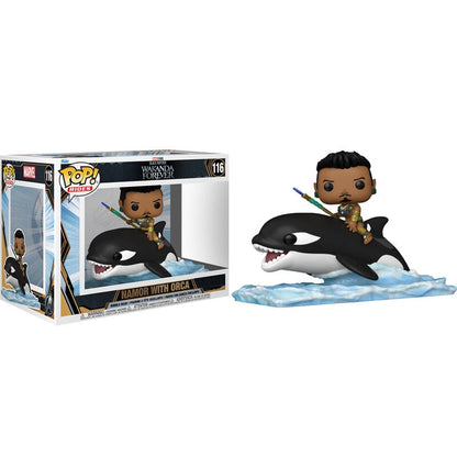 Figura POP Marvel Black Panther Wakanda Forever Namor with Orca - imagen 2