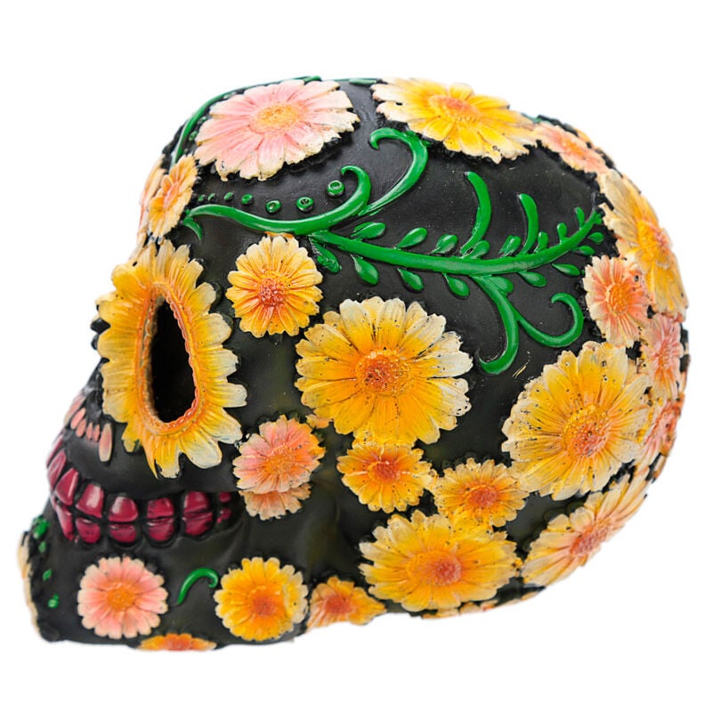 Figura Calavera Día de los Muertos Margaritas 11cm - imagen 3
