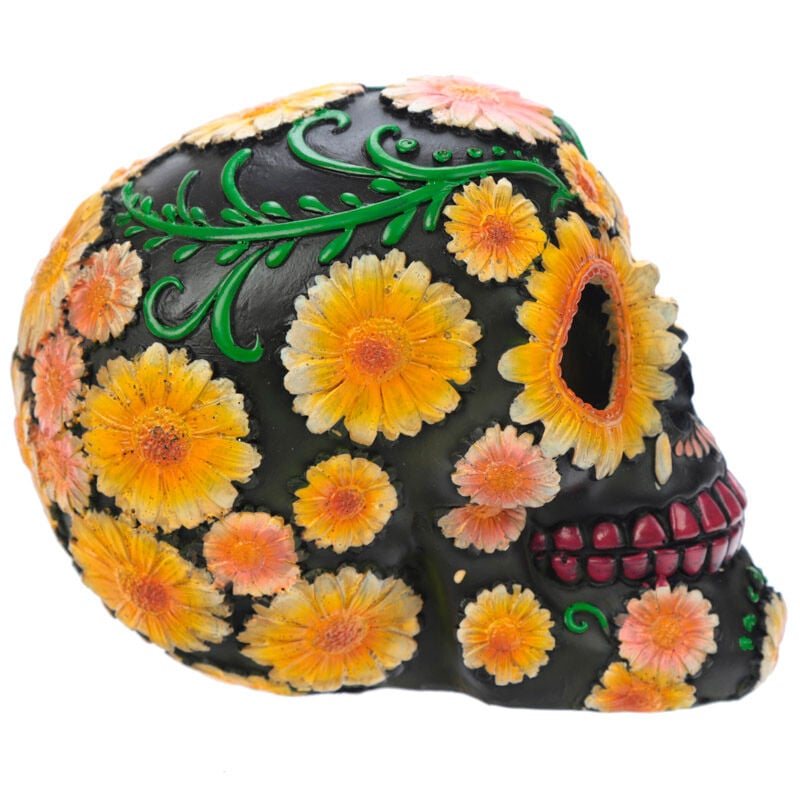 Figura Calavera Día de los Muertos Margaritas 11cm - imagen 5