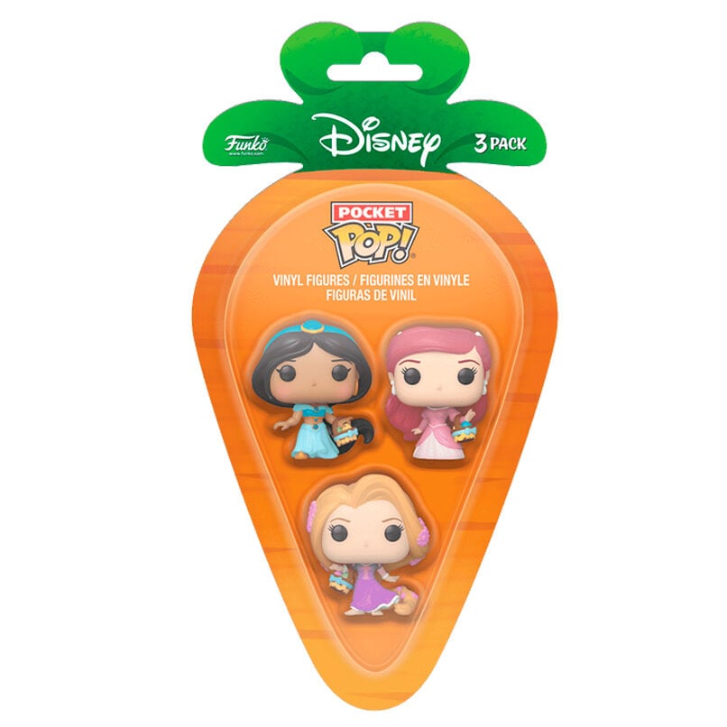 Blister 3 figuras Carrot Pocket POP Disney Princesas Rapunzel Ariel Jasmin - imagen 2