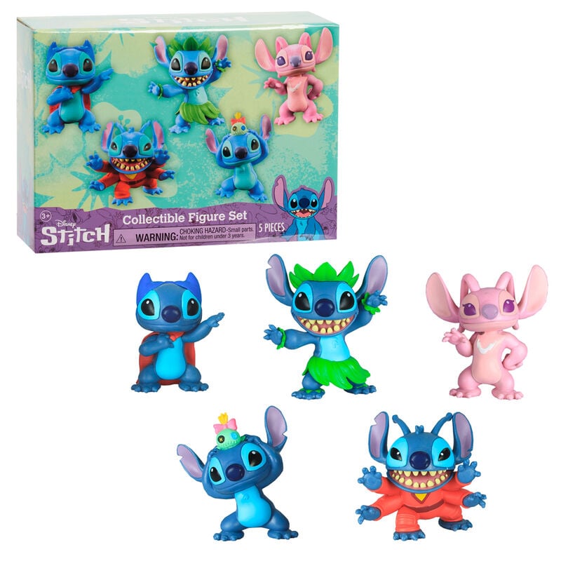 Blister 5 figuras Stitch Disney 7cm - imagen 2
