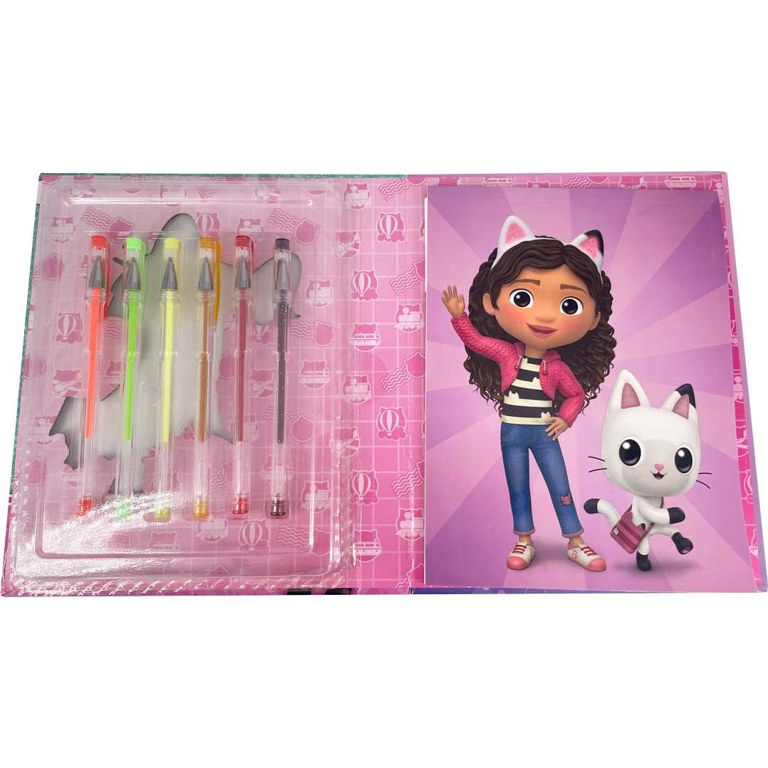 Blister cuaderno + 6 boligrafos gel La Casa de Muñecas de Gabby - imagen 3