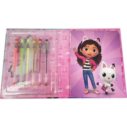 Blister cuaderno + 6 boligrafos gel La Casa de Muñecas de Gabby - imagen 3