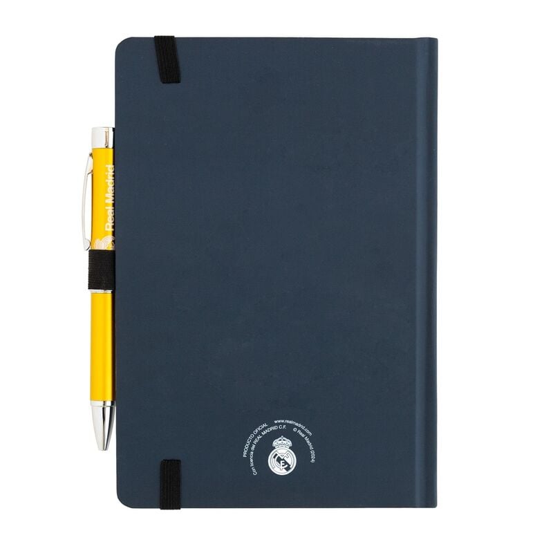 Cuaderno A5 premium + boligrafo proyector Real Madrid