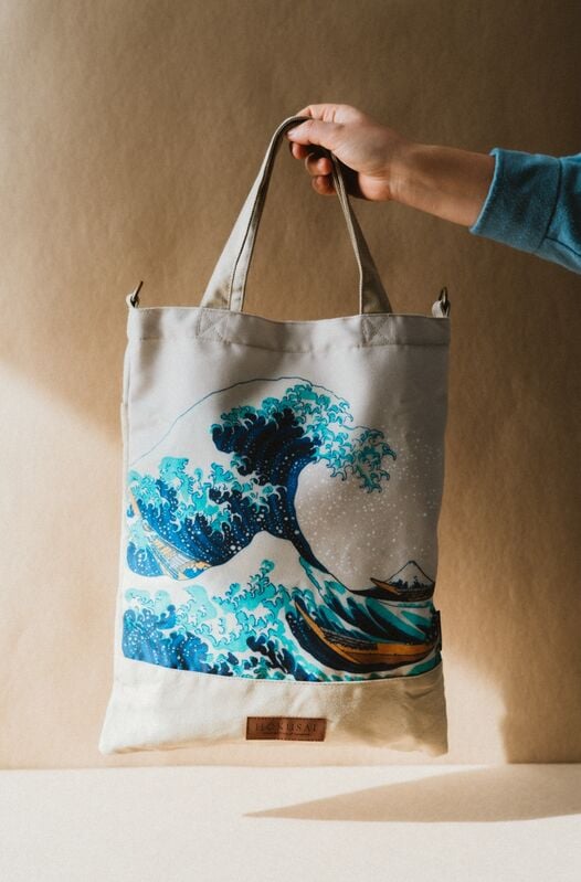 Bolsa shopping La Gran Ola Kanagawa Hokusai - imagen 3