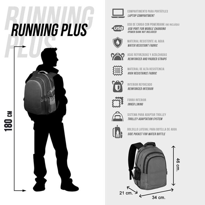 Mochila Running SK8 PRO DG 46cm - imagen 6