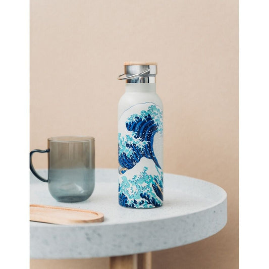 Botella acero inoxidable La Gran Ola de Kanagawa Hokusai 500ml - imagen 3
