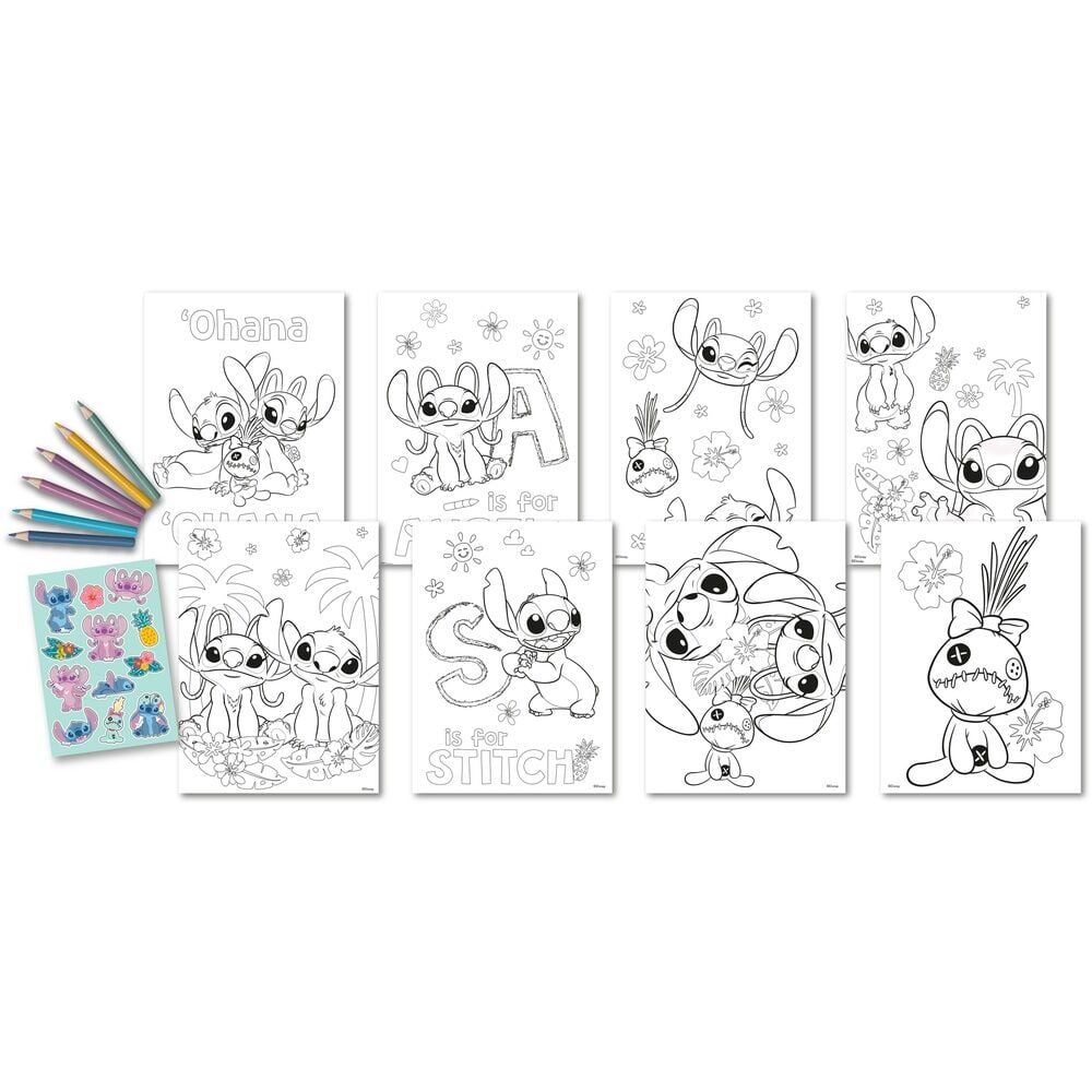 Set colorear pegatinas Stitch Disney - imagen 2