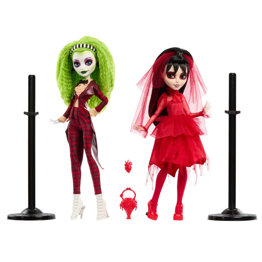 Set 2 muñecas Beetlejuice Bitelchus Monster High Skullector - imagen 3