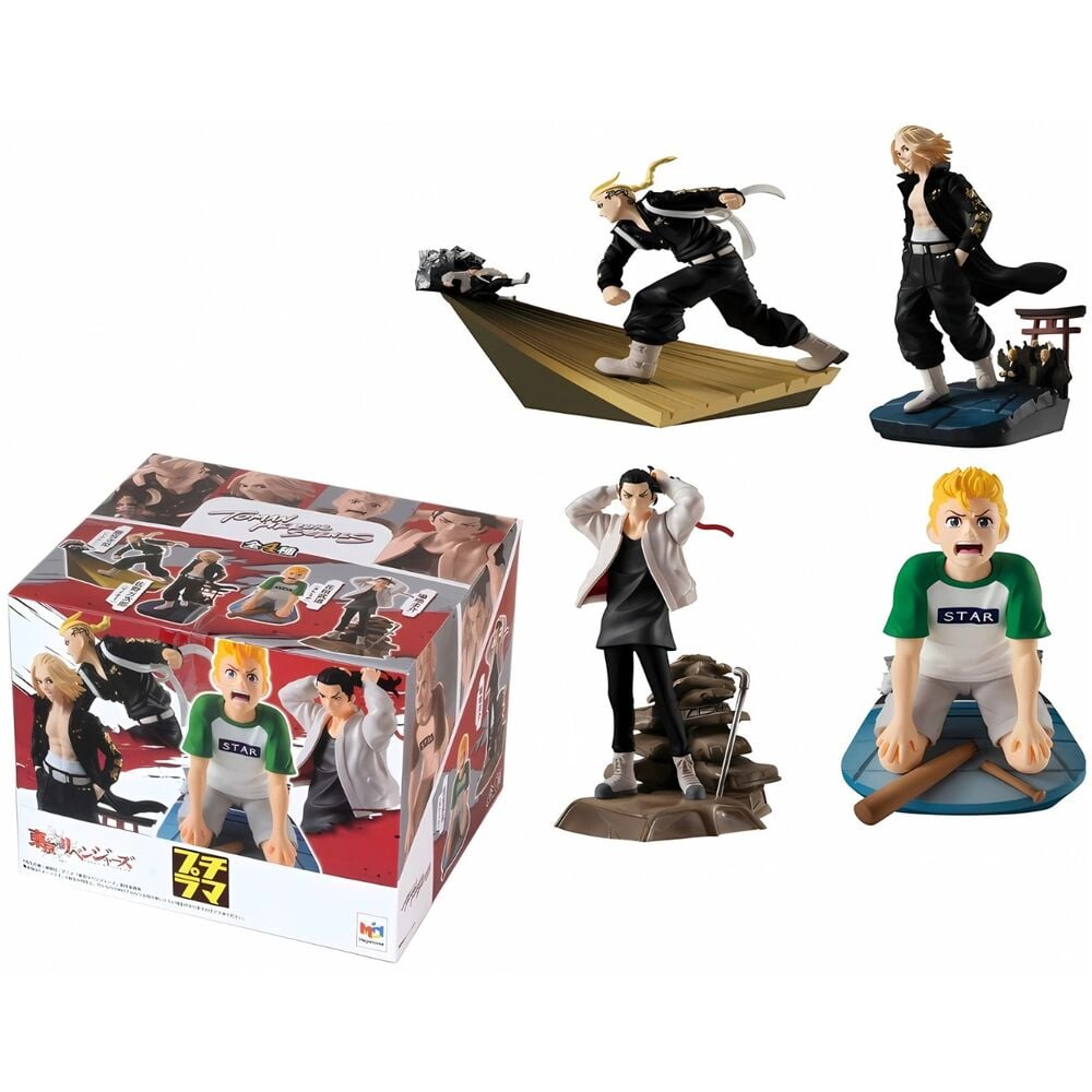 Expositor 4 figuras Petitrama Tokyo Revengers Series Toman Heroic Scenes 8cm - imagen 7
