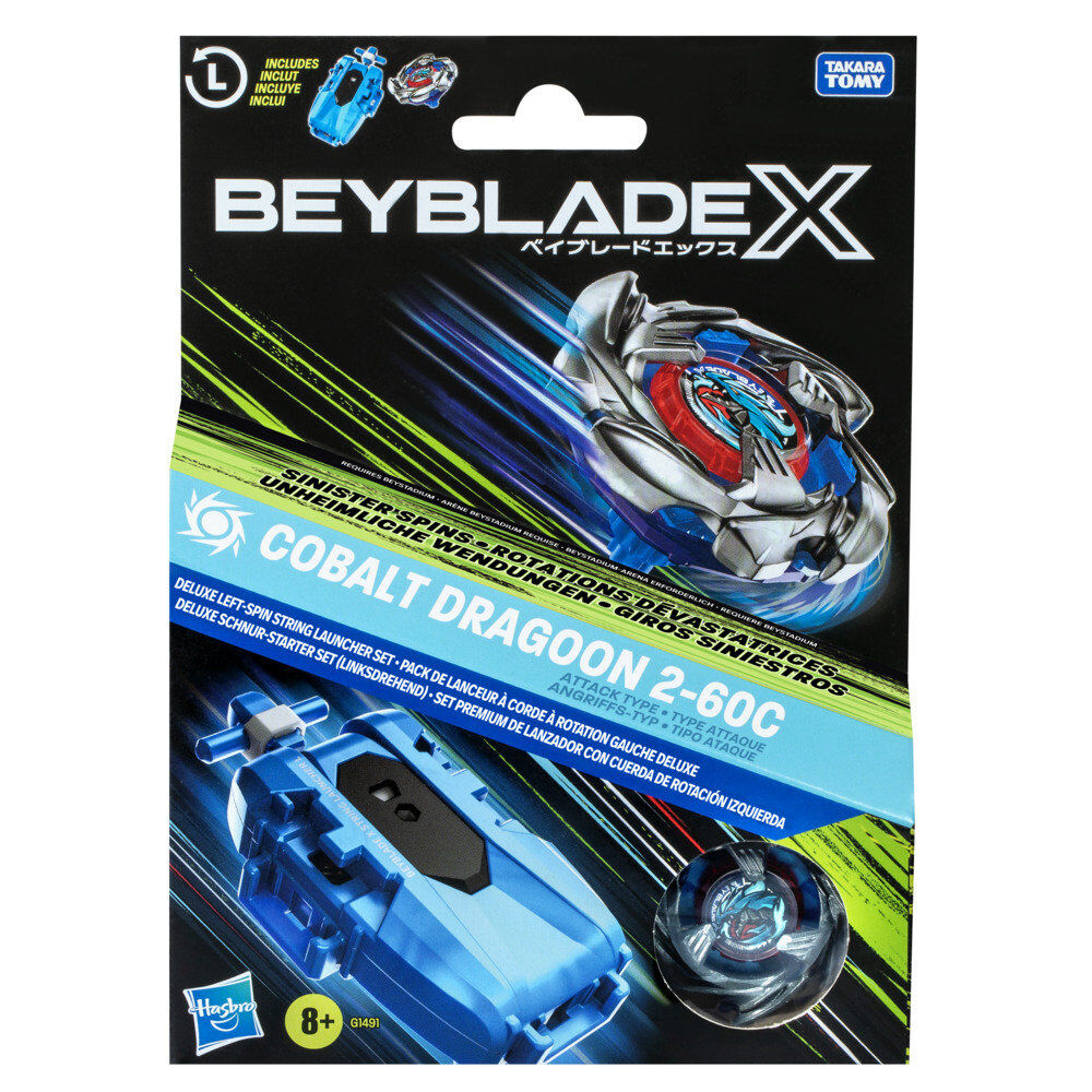 Set Premium lanzador con cuerda y top Cobalt Dragoon 2-60C Beyblade X