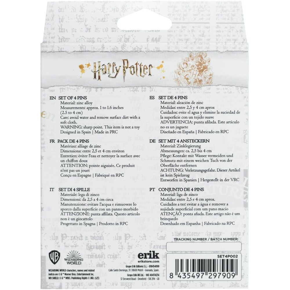 Set 4 pins Hogwarts Harry Potter - imagen 3