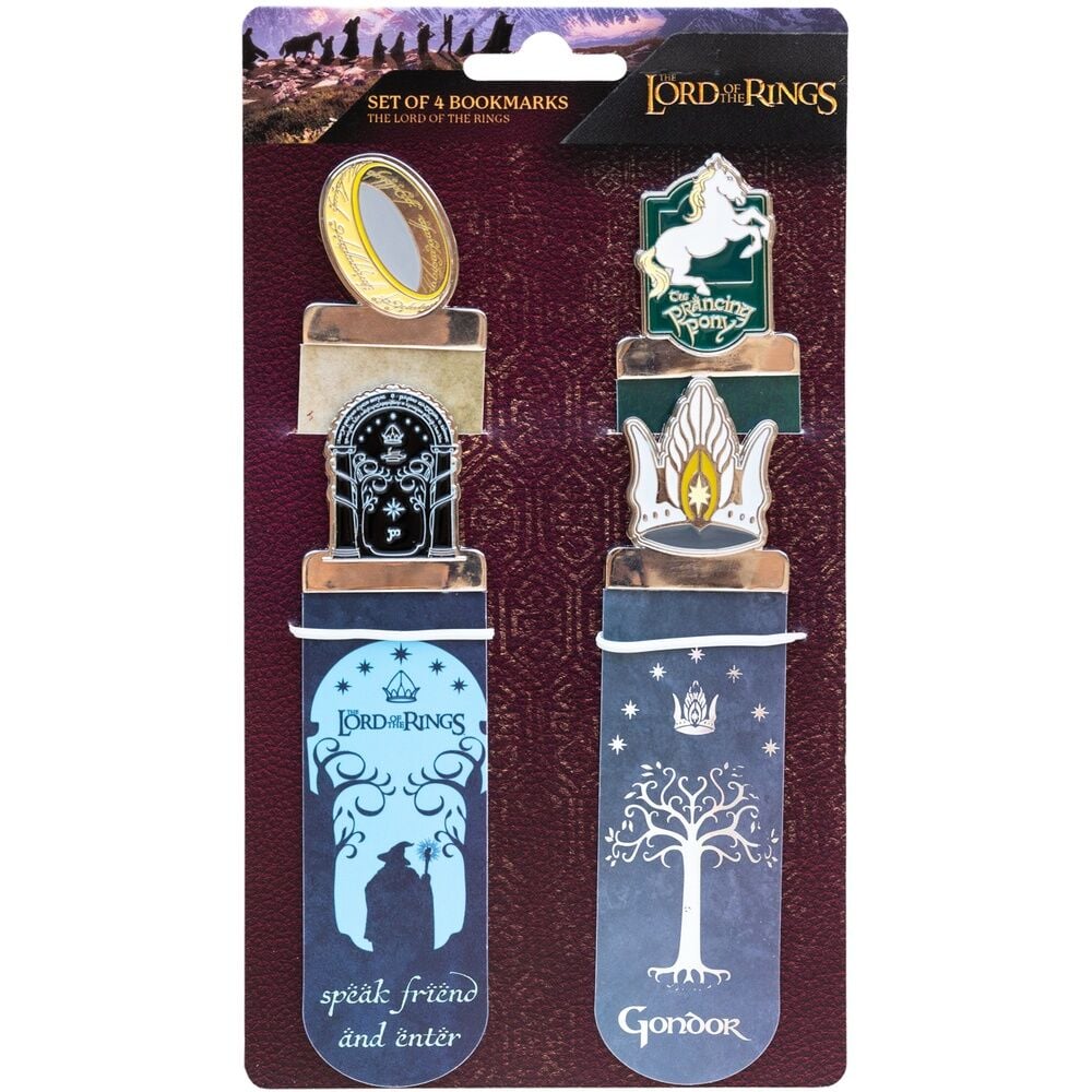 Set 4 marcapaginas El Señor de Los Anillos