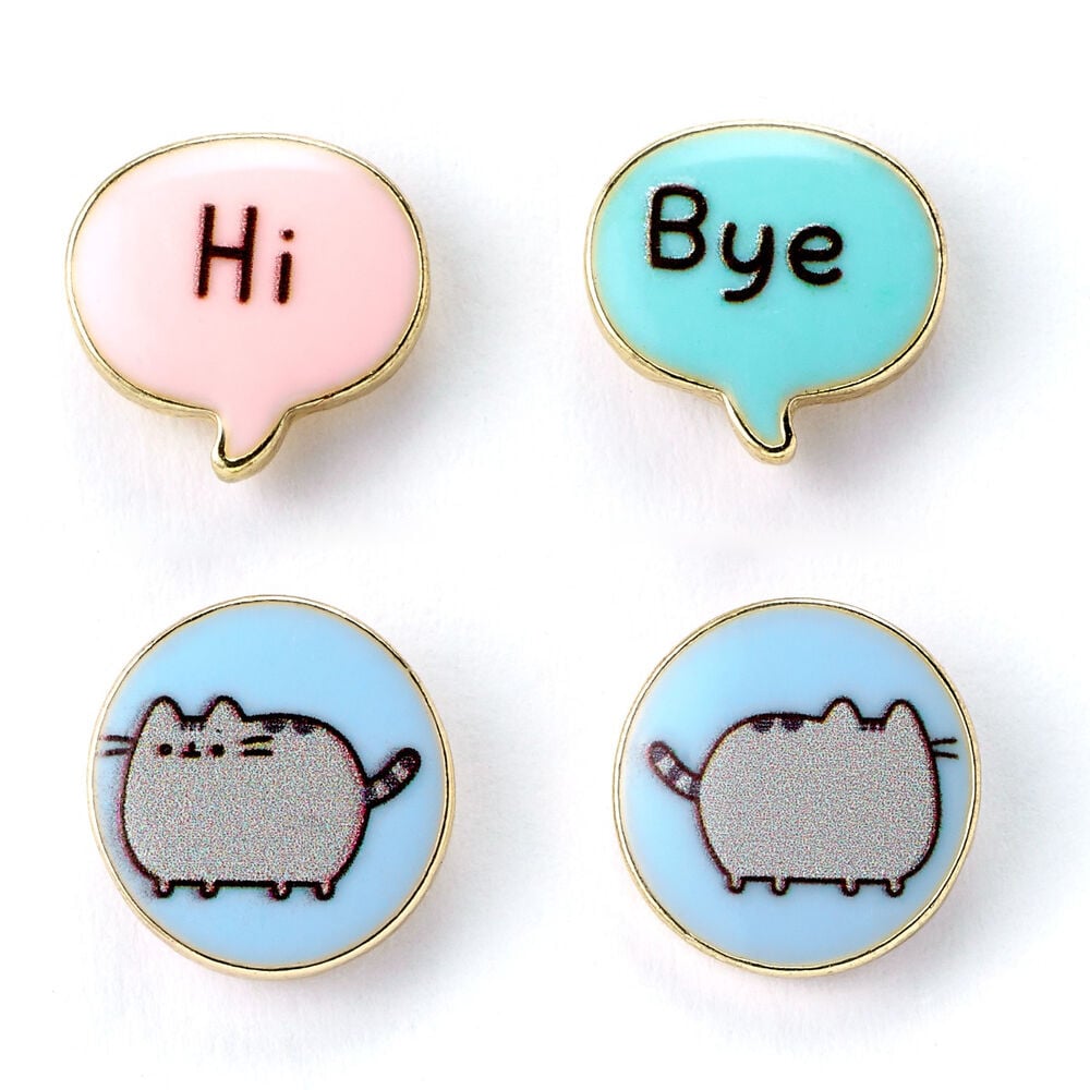 Set 3 pares pendientes Hi Bye Pusheen - imagen 3