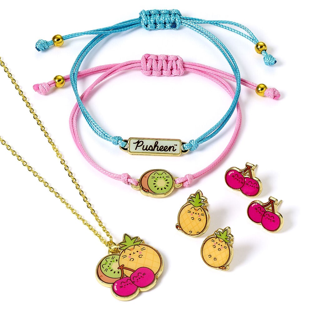 Set Colgante + pulsetas + pendientes Pusheen